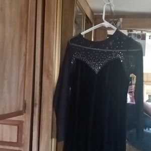 Velour dress with sequins